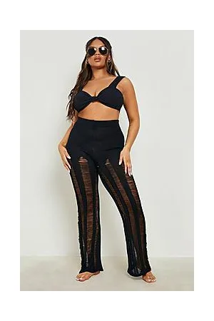 Boohoo Plus Ladder Knit Beach Trousers