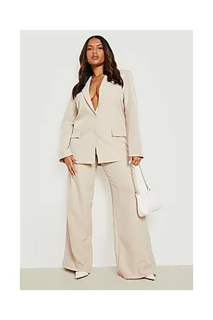 Boohoo Plus Tailored Wide Leg Trousers