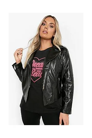 Boohoo Plus Pu Biker Jacket