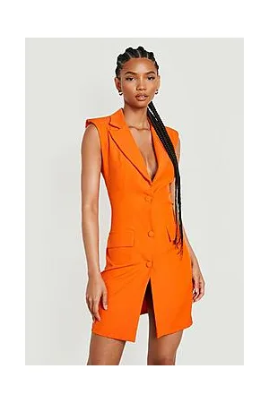Boohoo Tall Shoulder Pad Sleeveless Blazer Dress