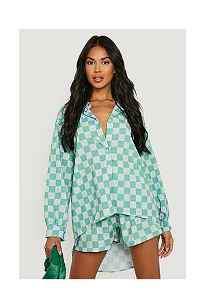 Boohoo Relaxed Fit Gingham Shirt & Shorts Set