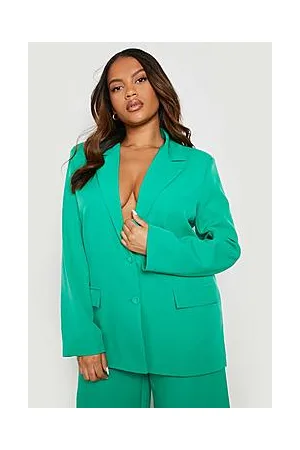 Boohoo Plus Pocket Button Oversized Blazer