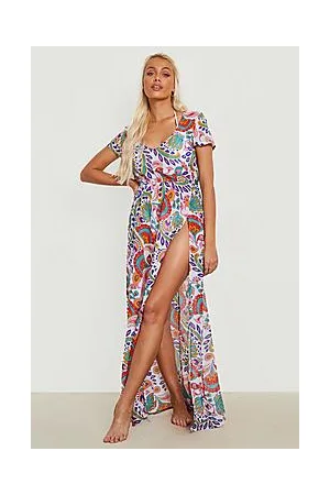 Boohoo Paisley Split Leg Maxi Beach Kaftan