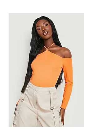 Boohoo Halterneck Long Sleeve Rib Bodysuit