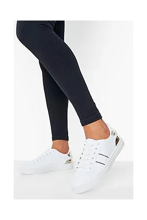 Boohoo Metallic Stripe Detail Flat Trainer