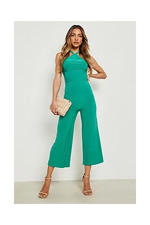 Boohoo High Neck Sleeveless Slinky Jumpsuit