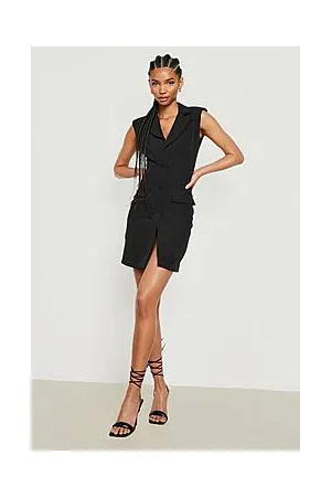Boohoo Tall Shoulder Pad Sleeveless Blazer Dress