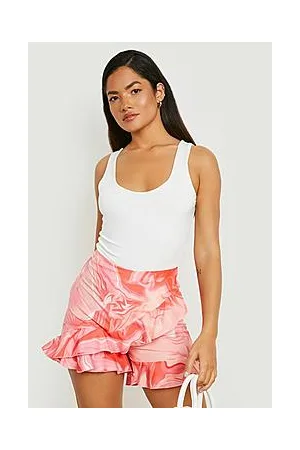 Boohoo Frill Detail Marble Print Short
