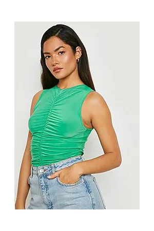 Boohoo Ruched Sleeveless Bodysuit