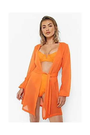 Boohoo Chiffon Belted Beach Kimono