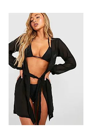 Boohoo Chiffon Belted Beach Kimono