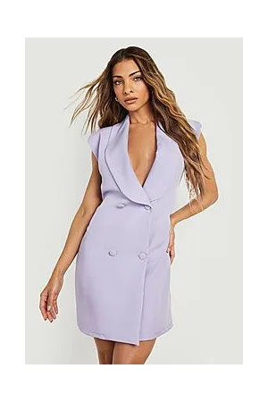 Boohoo Shoulder Pad Tailored Blazer Dress