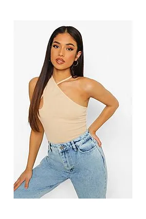 Boohoo Petite Cross Front Rib Bodysuit