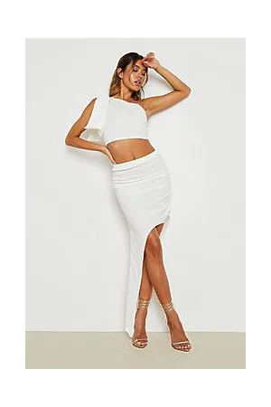 Boohoo Bow Detail One Shoulder Top & Maxi Skirt