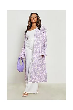 Boohoo Plus Ruffle Shoulder Floral Kimono