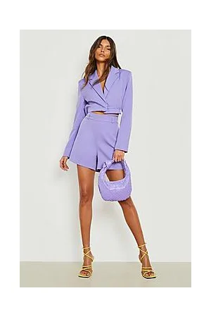Boohoo Cropped Tie Waist Tailored Blazer