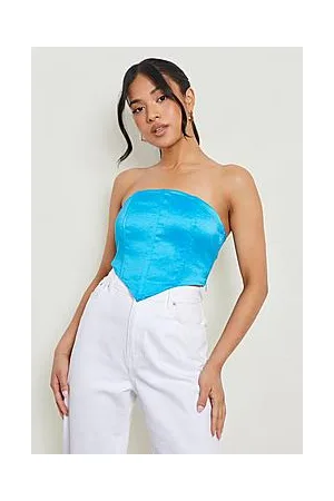Boohoo Petite Seam Detail V Hem Corset Top