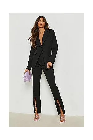 Boohoo Split Hem Slim Fit Tailored Trousers