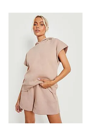Boohoo Sleeveless Hoodie And Short Tracksuit
