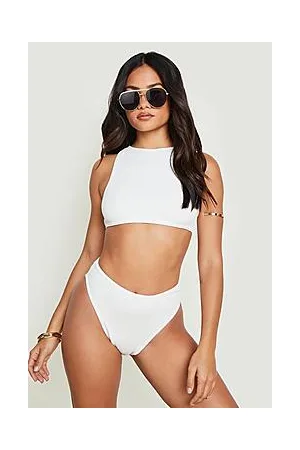 Boohoo Crinkle High Waisted Bikini Brief