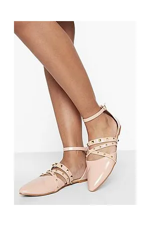 Boohoo Pointed Stud Detail Ballet Flats