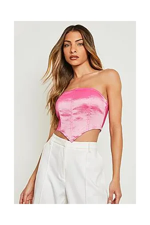 Boohoo Pointed Hem Structured Corset Top