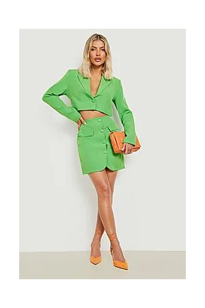 Boohoo Button Detail Tailored Mini Skirt