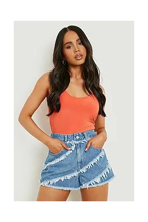 Boohoo Petite Frayed Seam Denim Short
