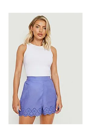 Boohoo Broderie Trim High Waist Short