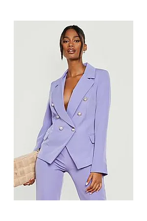 Boohoo Gold Button Double Breasted Blazer