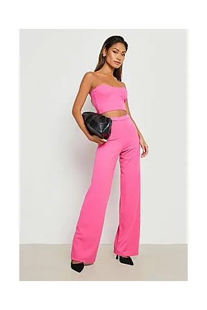 Boohoo Bandeau & Wide Leg Trousers