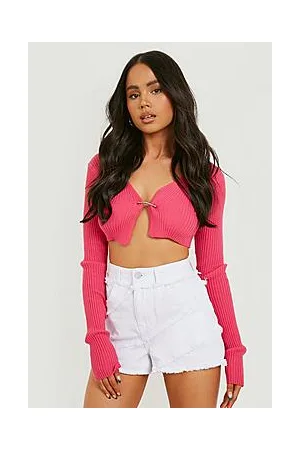 Boohoo Petite Frayed Seam Denim Short