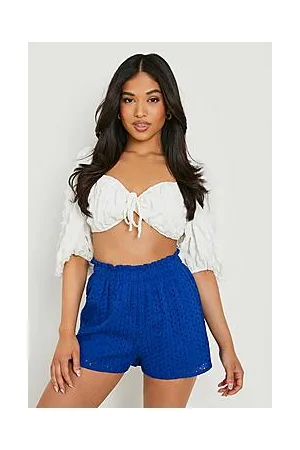 Boohoo Petite Broderie Elasticated Waist Short