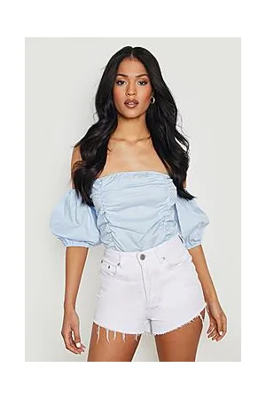 Boohoo Tall Off The Shoulder Ruched Detail Bodysuit