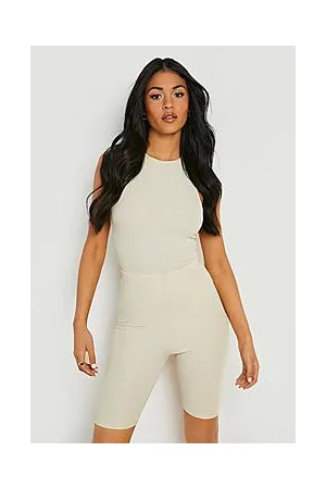 Boohoo Tall Ripple Rib Racer Neck Bodysuit