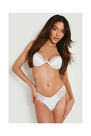 Boohoo Satin Lace Underwire Bra