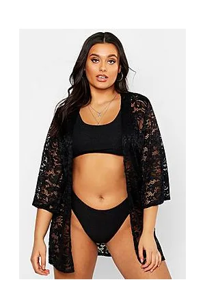 Boohoo Plus Lace Oversized Beach Kimono