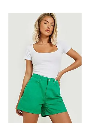 Boohoo High Waisted Denim Mom Shorts