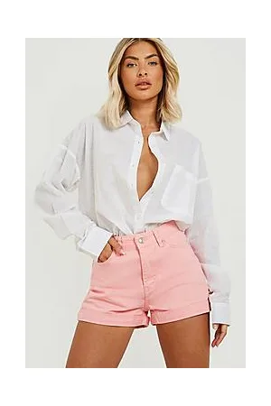 Boohoo High Waisted Denim Mom Shorts