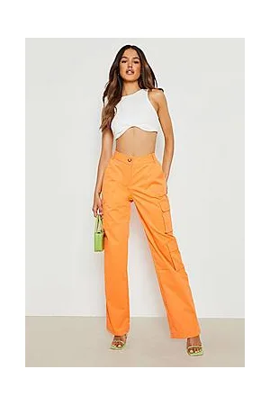 Boohoo Pocket Side Twill Cargo Wide Leg Trousers