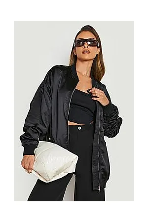 Boohoo Premium Oversized Satin Bomber Jacket