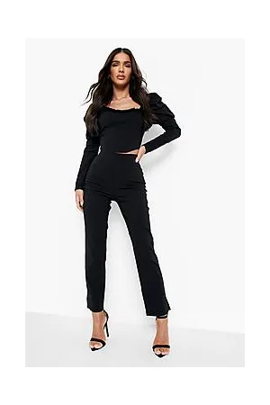 Boohoo Puff Sleeve Top & Slim Leg Trousers