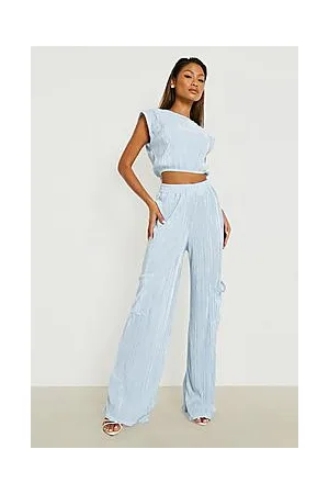 Boohoo High Waisted Plisse Cargo Pants