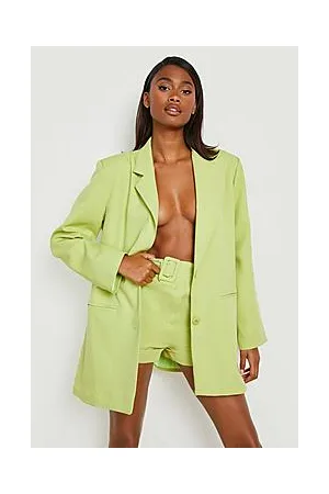 Boohoo Self Fabric Belted Turn Up Shorts
