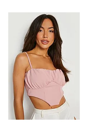 Boohoo Ruched Bust Strappy Corset Top