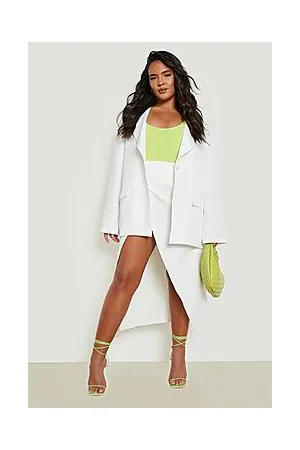 Boohoo Plus Split Front Tailored Midi Skirt