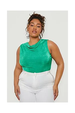 Boohoo Plus High Neck Slinky Bodysuit