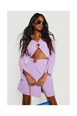 Boohoo Textured O Ring Crop & Mini Skirt
