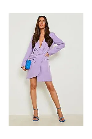 Boohoo Ruched Side Asymetric Tailored Blazer Dress