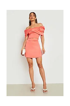 Boohoo Large Bow Detail Top & Mini Skirt